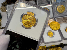 Load image into Gallery viewer, PERU 4 ESCUDOS 1700 FINEST 1715 FLEET SHIPWRECK NGC 63 PIRATE GOLD COINS