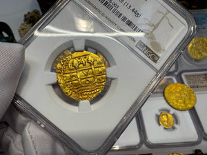 PERU 4 ESCUDOS 1700 FINEST 1715 FLEET SHIPWRECK NGC 63 PIRATE GOLD COINS