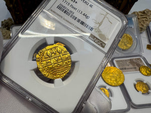 PERU 4 ESCUDOS 1700 FINEST 1715 FLEET SHIPWRECK NGC 63 PIRATE GOLD COINS