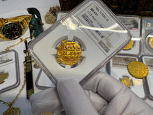 Load image into Gallery viewer, PERU 4 ESCUDOS 1700 FINEST 1715 FLEET SHIPWRECK NGC 63 PIRATE GOLD COINS