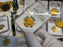 Load image into Gallery viewer, PERU 4 ESCUDOS 1700 FINEST 1715 FLEET SHIPWRECK NGC 63 PIRATE GOLD COINS