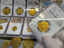 Load image into Gallery viewer, PERU 4 ESCUDOS 1700 FINEST 1715 FLEET SHIPWRECK NGC 63 PIRATE GOLD COINS