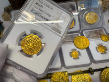 Load image into Gallery viewer, PERU 4 ESCUDOS 1700 FINEST 1715 FLEET SHIPWRECK NGC 63 PIRATE GOLD COINS