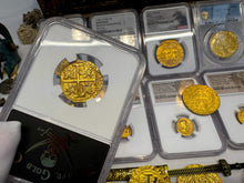 Load image into Gallery viewer, PERU 4 ESCUDOS 1700 FINEST 1715 FLEET SHIPWRECK NGC 63 PIRATE GOLD COINS