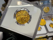 Load image into Gallery viewer, PERU 4 ESCUDOS 1700 FINEST 1715 FLEET SHIPWRECK NGC 63 PIRATE GOLD COINS