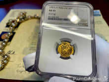 Load image into Gallery viewer, PERU 1701 1 ESCUDO ONLY 1 KNOWN! &quot;1715 FLEET SHIPWRECK&quot; NGC 55