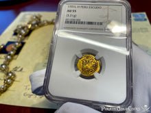 Load image into Gallery viewer, PERU 1701 1 ESCUDO ONLY 1 KNOWN! &quot;1715 FLEET SHIPWRECK&quot; NGC 55