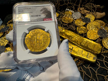 Load image into Gallery viewer, PERU 2ND FINEST KNOWN 1705 8 ESCUDOS &quot;1715 FLEET SHIPWRECK&#39; NGC 63 PIRATE COINS