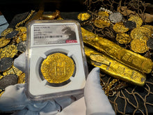 Load image into Gallery viewer, PERU 2ND FINEST KNOWN 1705 8 ESCUDOS &quot;1715 FLEET SHIPWRECK&#39; NGC 63 PIRATE COINS