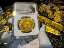 Load image into Gallery viewer, PERU 2ND FINEST KNOWN 1705 8 ESCUDOS &quot;1715 FLEET SHIPWRECK&#39; NGC 63 PIRATE COINS