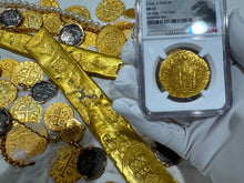 Load image into Gallery viewer, PERU 2ND FINEST KNOWN 1705 8 ESCUDOS &quot;1715 FLEET SHIPWRECK&#39; NGC 63 PIRATE COINS