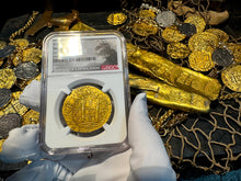 Load image into Gallery viewer, PERU 2ND FINEST KNOWN 1705 8 ESCUDOS &quot;1715 FLEET SHIPWRECK&#39; NGC 63 PIRATE COINS