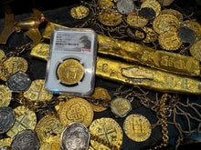 Load image into Gallery viewer, PERU 1705 2ND FINEST KNOWN 8 ESCUDOS &quot;1715 FLEET SHIPWRECK&#39; NGC 63 PIRATE COINS