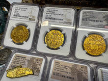 Load image into Gallery viewer, PERU 8 ESCUDOS 1705 NGC AU DETAILS PIRATE GOLD COINS DOUBLOON TREASURE