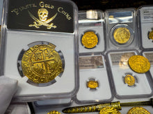 Load image into Gallery viewer, PERU 8 ESCUDOS 1705 NGC AU DETAILS PIRATE GOLD COINS DOUBLOON TREASURE