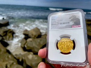 FINEST OF 2 KN. PERU 4 ESCUDOS 1711 1715 FLEET SHIPWRECK NGC 64