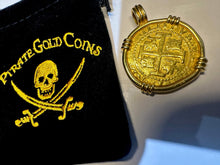 Load image into Gallery viewer, PERU 8 ESCUDOS 1712 PIRATE GOLD COIN 1715 FLEET REASURE JEWELRY NECKLACE PENDANT