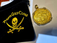 Load image into Gallery viewer, PERU 8 ESCUDOS 1712 PIRATE GOLD COIN 1715 FLEET REASURE JEWELRY NECKLACE PENDANT