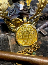 Load image into Gallery viewer, PERU 8 ESCUDOS 1712 PIRATE GOLD COIN 1715 FLEET REASURE JEWELRY NECKLACE PENDANT