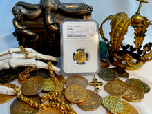 Load image into Gallery viewer, UNIQUE ERROR &quot;LOOSDRECHT SHIPWRECK&quot; PERU 2 ESCUDOS 1716 NGC 58 PIRATE GOLD COINS