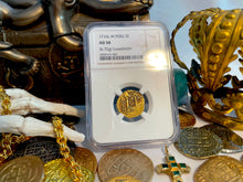 Load image into Gallery viewer, UNIQUE ERROR &quot;LOOSDRECHT SHIPWRECK&quot; PERU 2 ESCUDOS 1716 NGC 58 PIRATE GOLD COINS