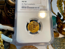 Load image into Gallery viewer, UNIQUE ERROR &quot;LOOSDRECHT SHIPWRECK&quot; PERU 2 ESCUDOS 1716 NGC 58 PIRATE GOLD COINS