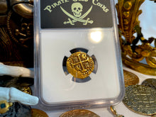 Load image into Gallery viewer, UNIQUE ERROR &quot;LOOSDRECHT SHIPWRECK&quot; PERU 2 ESCUDOS 1716 NGC 58 PIRATE GOLD COINS