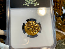 Load image into Gallery viewer, UNIQUE ERROR &quot;LOOSDRECHT SHIPWRECK&quot; PERU 2 ESCUDOS 1716 NGC 58 PIRATE GOLD COINS