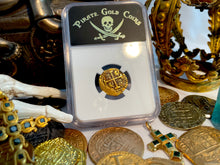 Load image into Gallery viewer, UNIQUE ERROR &quot;LOOSDRECHT SHIPWRECK&quot; PERU 2 ESCUDOS 1716 NGC 58 PIRATE GOLD COINS