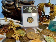 Load image into Gallery viewer, UNIQUE ERROR &quot;LOOSDRECHT SHIPWRECK&quot; PERU 2 ESCUDOS 1716 NGC 58 PIRATE GOLD COINS