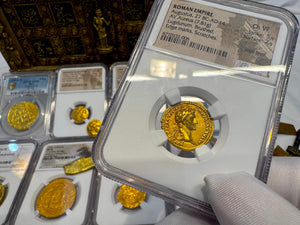 ROMAN EMPIRE "AUGUSTUS" 27BC AUREUS NGC CH VF 5X2 ANCIENT GOLD COINS CAESAR