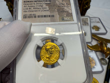 Load image into Gallery viewer, ROMAN IMPERATORIAL &quot;OCTAVIAN&quot; JULIUS CAESAR 43 AD AUREUS NGC F ANCIENT AUGUSTUS