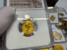 Load image into Gallery viewer, ROMAN IMPERATORIAL &quot;OCTAVIAN&quot; JULIUS CAESAR 43 AD AUREUS NGC F ANCIENT AUGUSTUS