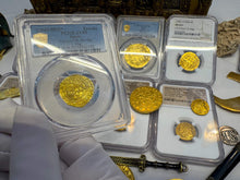 Load image into Gallery viewer, SPAIN 1 ESCUDO PCGS 55 &quot;CARLOS &amp; JOHANNA&quot; 1543-55 PIRATE GOLD COINS TREASURE