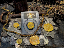 Load image into Gallery viewer, SPAIN 2 ESCUDOS 1566-87 PHILIP II PCGS 55 PIRATE GOLD COINS TREASURE DOUBLOON