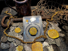 Load image into Gallery viewer, SPAIN 2 ESCUDOS 1566-87 PHILIP II PCGS 55 PIRATE GOLD COINS TREASURE DOUBLOON