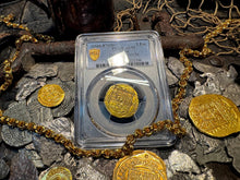 Load image into Gallery viewer, SPAIN 2 ESCUDOS 1566-87 PHILIP II PCGS 55 PIRATE GOLD COINS TREASURE DOUBLOON