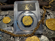 Load image into Gallery viewer, SPAIN 2 ESCUDOS 1566-87 PHILIP II PCGS 55 PIRATE GOLD COINS TREASURE DOUBLOON