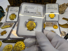 Load image into Gallery viewer, SPAIN 2 ESCUDOS 1598-1665 PHILIP III/ PHILIP IV NGC53 PIRATE GOLD COINS TREASURE