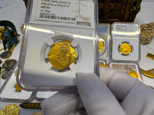 Load image into Gallery viewer, SPAIN 2 ESCUDOS 1598-1665 PHILIP III/ PHILIP IV NGC53 PIRATE GOLD COINS TREASURE