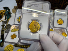 Load image into Gallery viewer, SPAIN 2 ESCUDOS 1598-1665 PHILIP III/ PHILIP IV NGC53 PIRATE GOLD COINS TREASURE