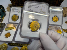 Load image into Gallery viewer, SPAIN 2 ESCUDOS 1598-1665 PHILIP III/ PHILIP IV NGC53 PIRATE GOLD COINS TREASURE