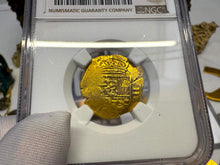 Load image into Gallery viewer, SPAIN 2 ESCUDOS 1598-1665 PHILIP III/ PHILIP IV NGC53 PIRATE GOLD COINS TREASURE