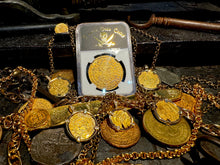 Load image into Gallery viewer, SPAIN 1709/8 PHILIP V 8 ESCUDOS NGC 55 PIRATE GOLD COINS TREASURE DOUBLOON LOOT