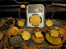 Load image into Gallery viewer, SPAIN 1709/8 PHILIP V 8 ESCUDOS NGC 55 PIRATE GOLD COINS TREASURE DOUBLOON LOOT