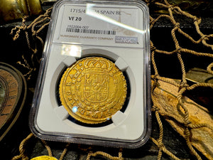 SPAIN 1715 PHILIP V 8 ESCUDOS NGC 20