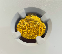 Load image into Gallery viewer, MEXICO 1 ESCUDO 1714 DATED ESCUDO 1715 FLEET SHIPWRECK NGC 65