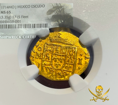 MEXICO 1 ESCUDO 1714 DATED ESCUDO 1715 FLEET SHIPWRECK NGC 65