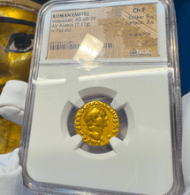 Load image into Gallery viewer, ROMAN EMPIRE &quot;VESPASIAN&quot; 69AD AUREUS NGC CH F 5X3 ANCIENT GOLD COINS CAESAR