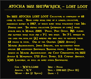 #02 Atocha 1622 Shipwreck "Lost Loot Collection" Bolivia 2 Reales Grade 1 #02